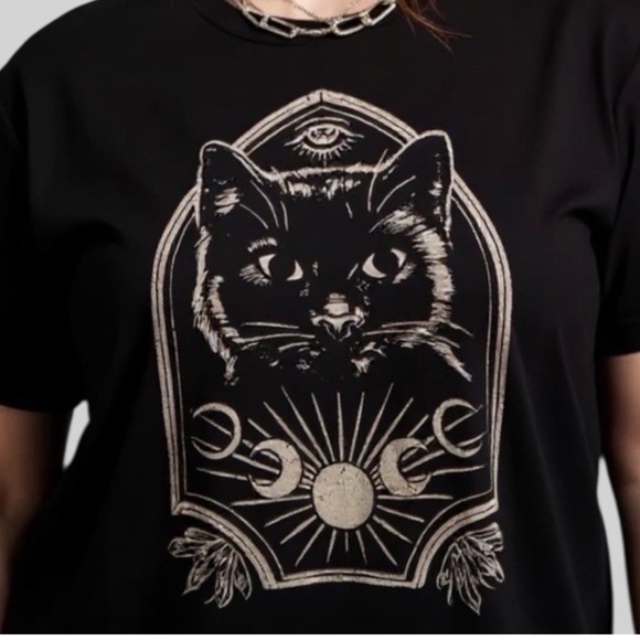 torrid Tops - TORRID Nightfall Oversized Mystical Cat Head Graphic Tee NWT Size 2X
